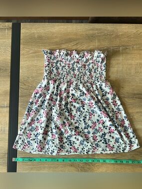 Maurices Elastic Cinched Tube Top with Billowing Flow in Floral Print